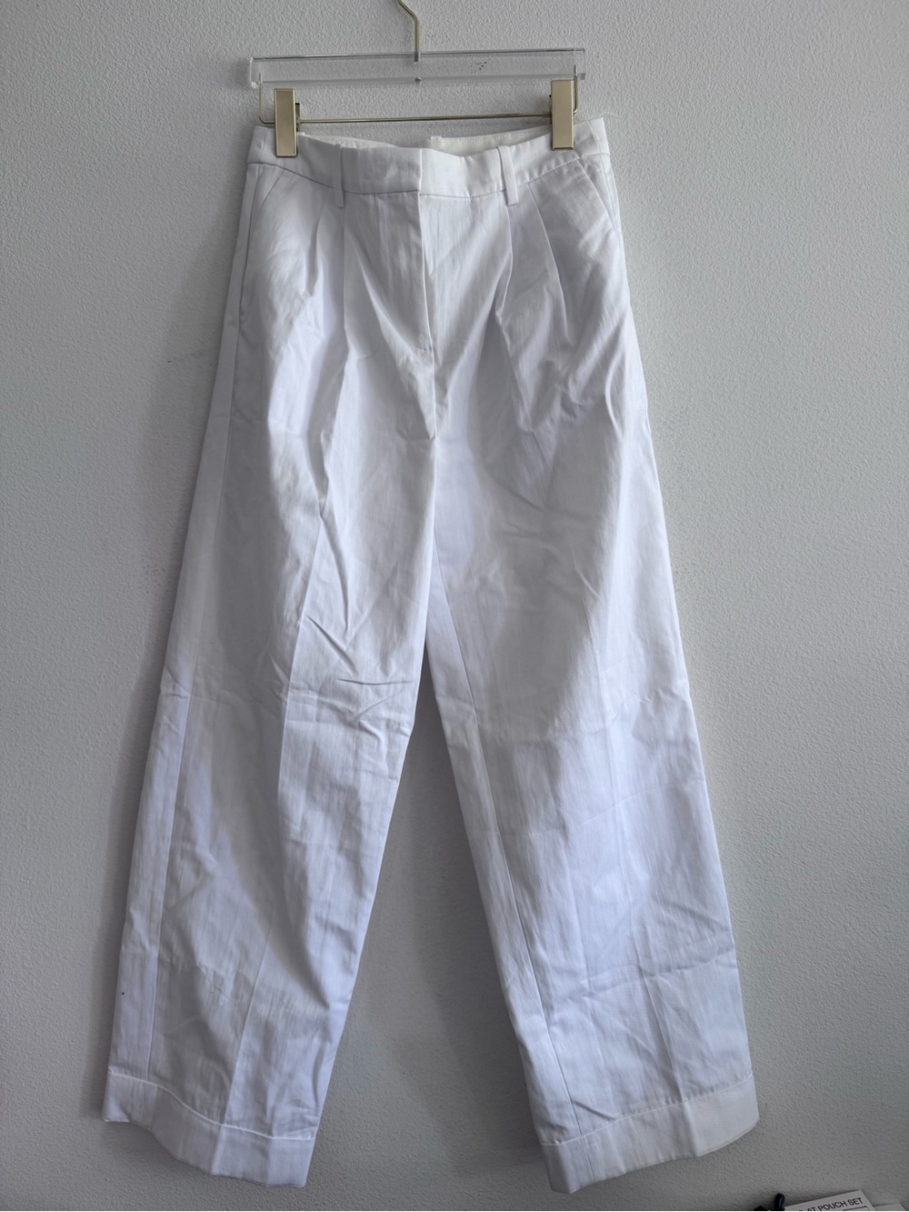 NWOT J Crew Wide Leg Pleated Pants In White